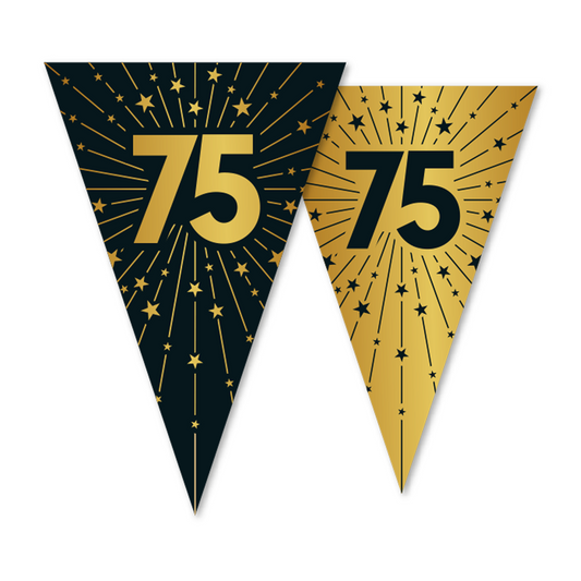Vlaggenlijn goud / zwart 75 jaar - Golden Celebrations