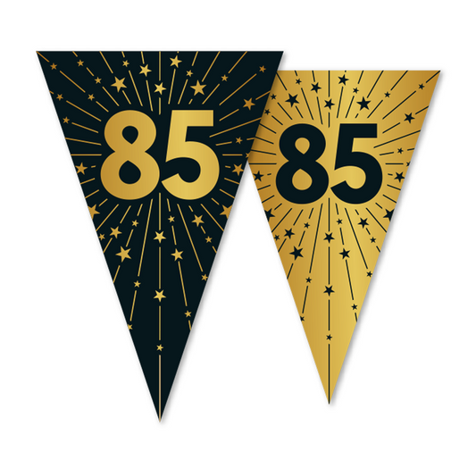 Vlaggenlijn goud / zwart 85 jaar - Golden Celebrations