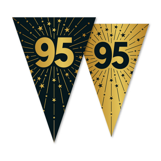 Vlaggenlijn goud / zwart 95 jaar - Golden Celebrations
