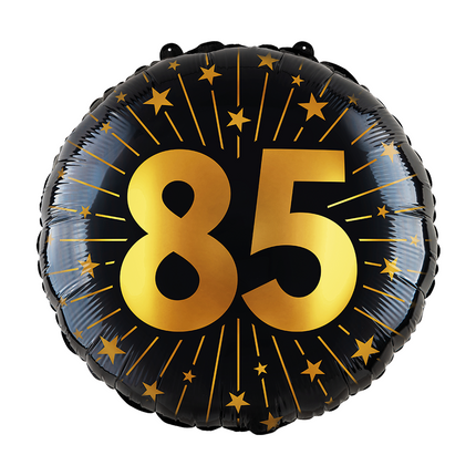 Folieballon 18" goud / zwart 85 jaar - Golden Celebrations