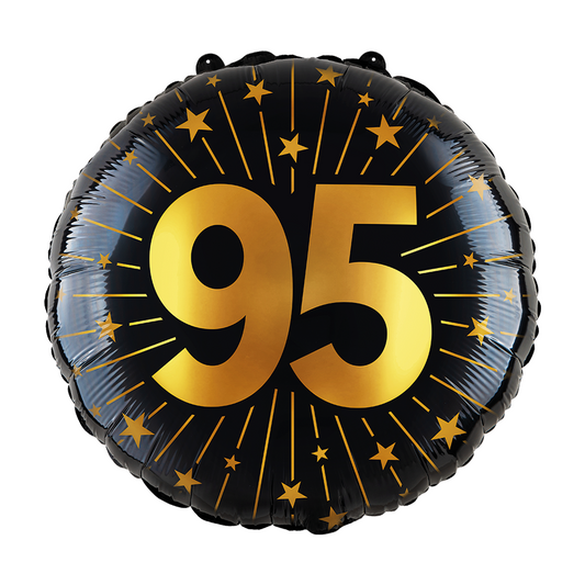 Folieballon 18" goud / zwart 95 jaar - Golden Celebrations