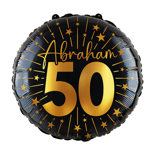 Folieballon 18" goud / zwart 50 jaar 'Abraham' - Golden Celebrations