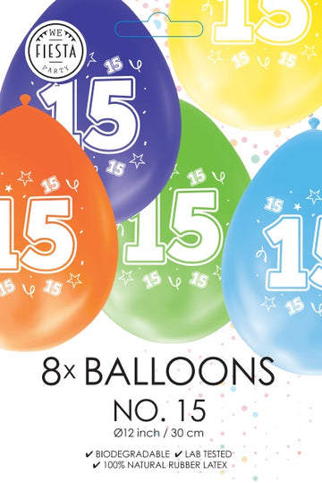 8 Ballonnen 12″ 2 Zijdig bedrukt ‘15’