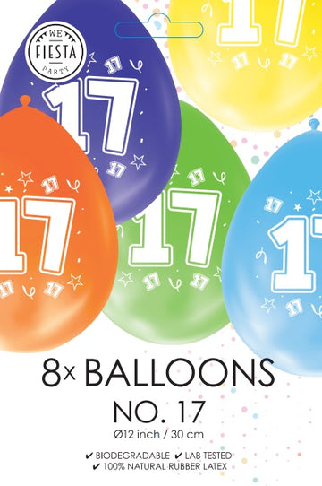 8 Ballonnen 12″ 2 Zijdig bedrukt ‘17’