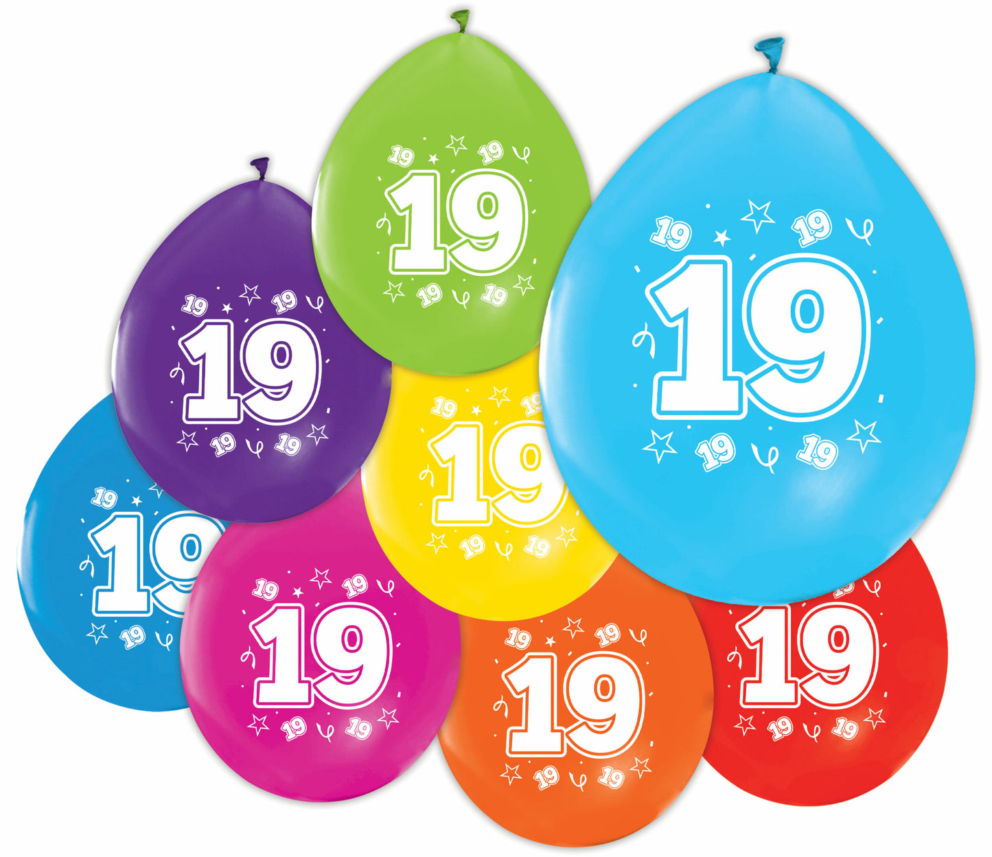 8 Ballonnen 12″ 2 Zijdig bedrukt ‘19’