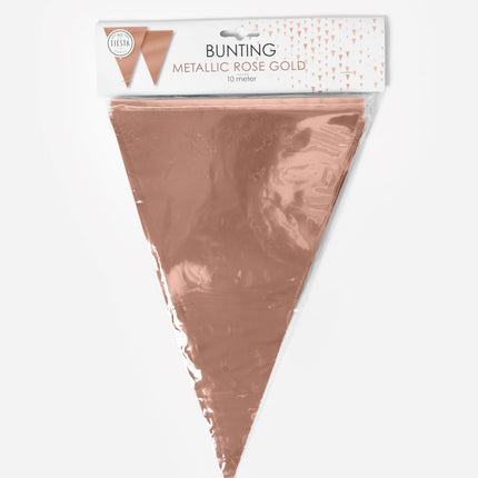 Vlaggenlijn Metallic Rosé Goud 10 meter