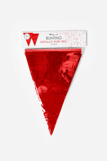 Vlaggenlijn Metallic Robijn Rood 10 meter