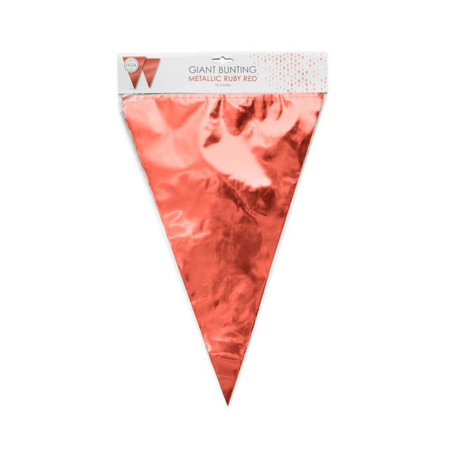 Giga Vlaggenlijn metallic robijn rood 10 Meter