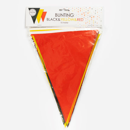 Vlaggenlijn Zwart / Geel / Rood 10 meter