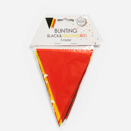 Mini Vlaggenlijn zwart / geel / rood 3 meter