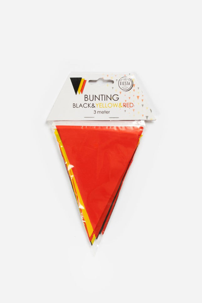 Mini Vlaggenlijn zwart / geel / rood 3 meter