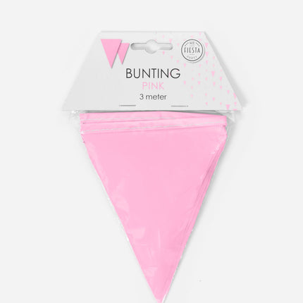 Mini Vlaggenlijn baby roze 3 meter