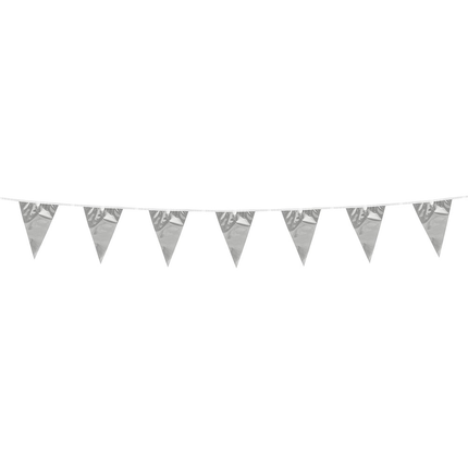Mini Vlaggenlijn metallic zilver 3 Meter