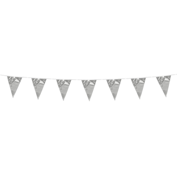 Mini Vlaggenlijn metallic zilver 3 Meter
