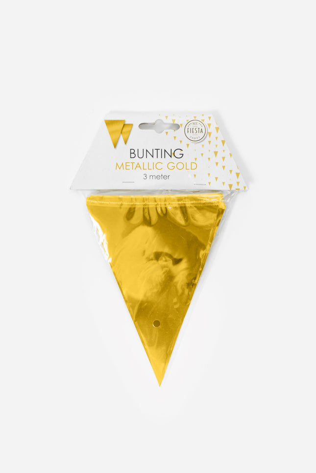 Mini Vlaggenlijn metallic goud 3 meter