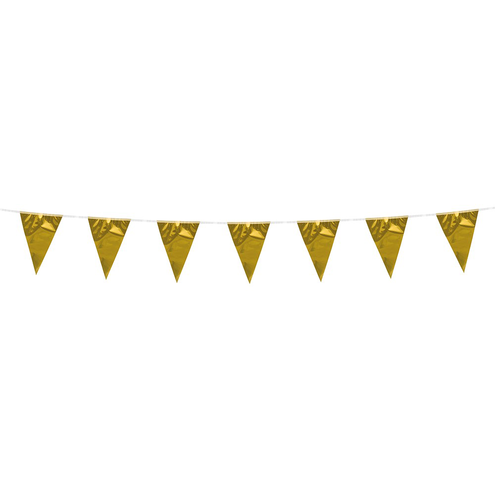 Mini Vlaggenlijn metallic goud 3 meter