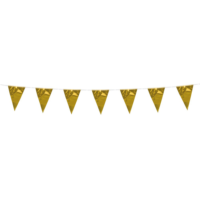 Mini Vlaggenlijn metallic goud 3 meter