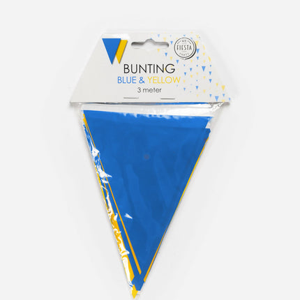 Mini Vlaggenlijn blauw / geel 3 meter