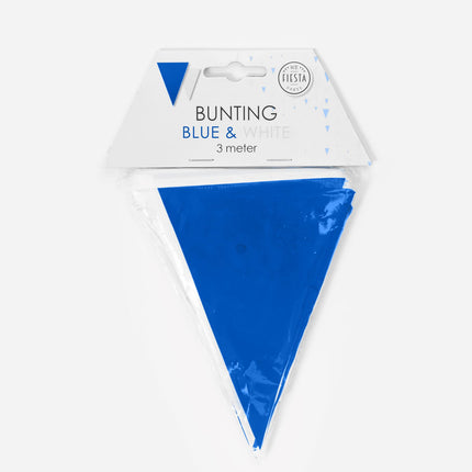 Mini Vlaggenlijn blauw / wit 3 meter