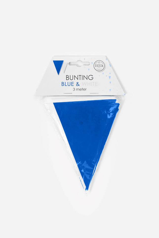 Mini Vlaggenlijn blauw / wit 3 meter