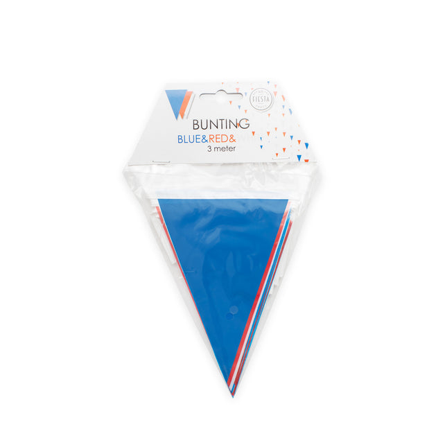 Mini Vlaggenlijn rood / wit / blauw 3 meter