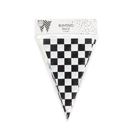 Vlaggenlijn Formule Zwart / Wit Geruit 10 meter