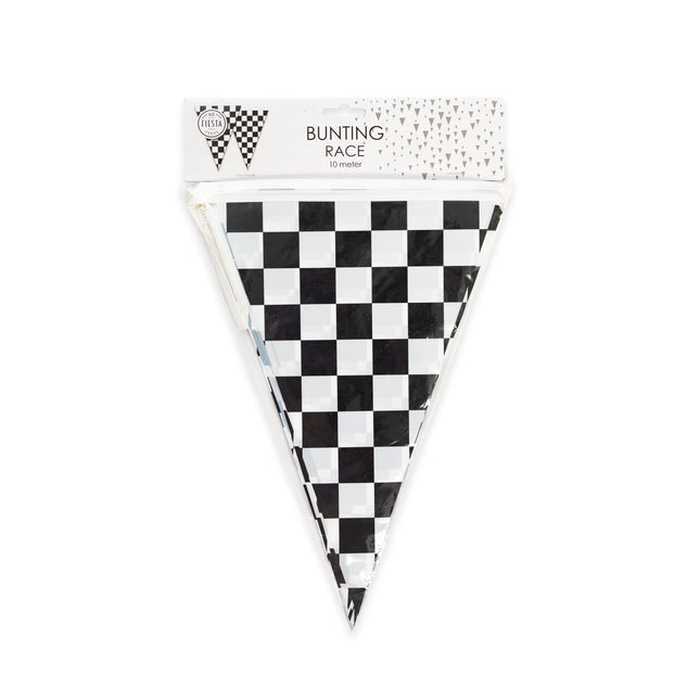 Vlaggenlijn Formule Zwart / Wit Geruit 10 meter