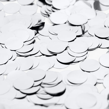 Metallic Confetti Zilver XL - 23mm 250gr