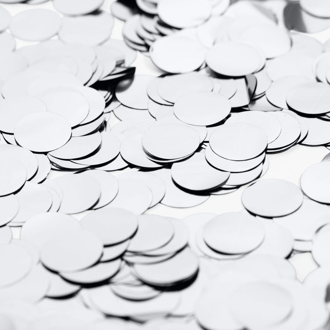 Metallic Confetti Zilver XL - 23mm 250gr