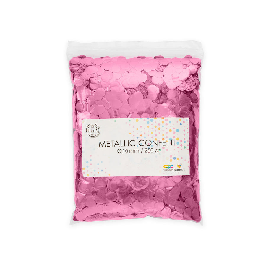 Metallic Confetti Baby Roze - 10mm 250gr