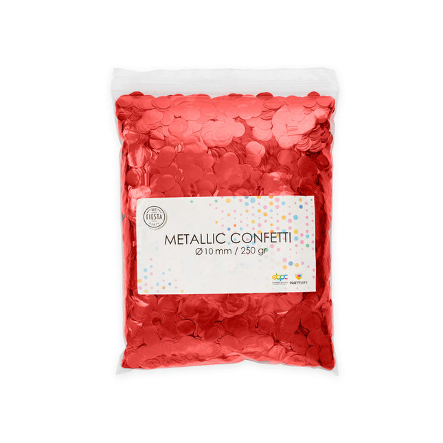 Metallic Confetti Rood - 10mm 250gr