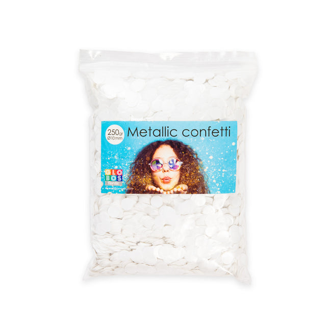 Metallic Confetti Wit - 10mm 250gr