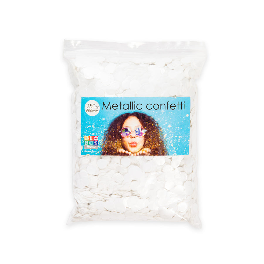 Metallic Confetti Wit - 10mm 250gr