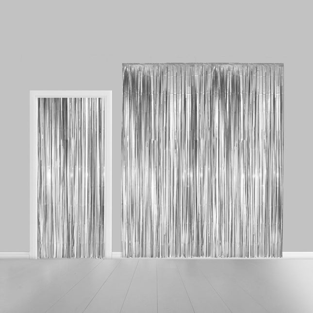 Deurgordijn 1x2,4m Zilver