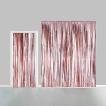 Deurgordijn 1x2,4m Rosé Goud