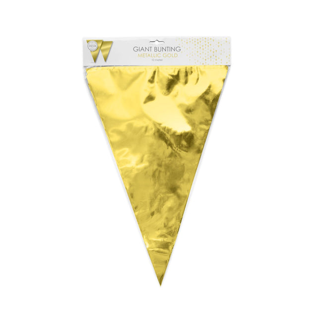 Giga Vlaggenlijn metallic goud 10 Meter