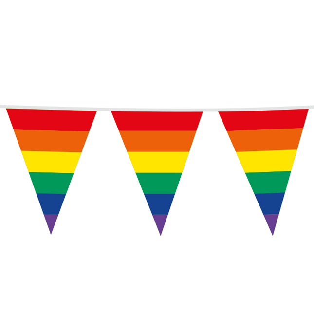 Giga Vlaggenlijn regenboog 10 Meter