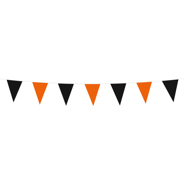 Mini Vlaggenlijn zwart / oranje 3 meter