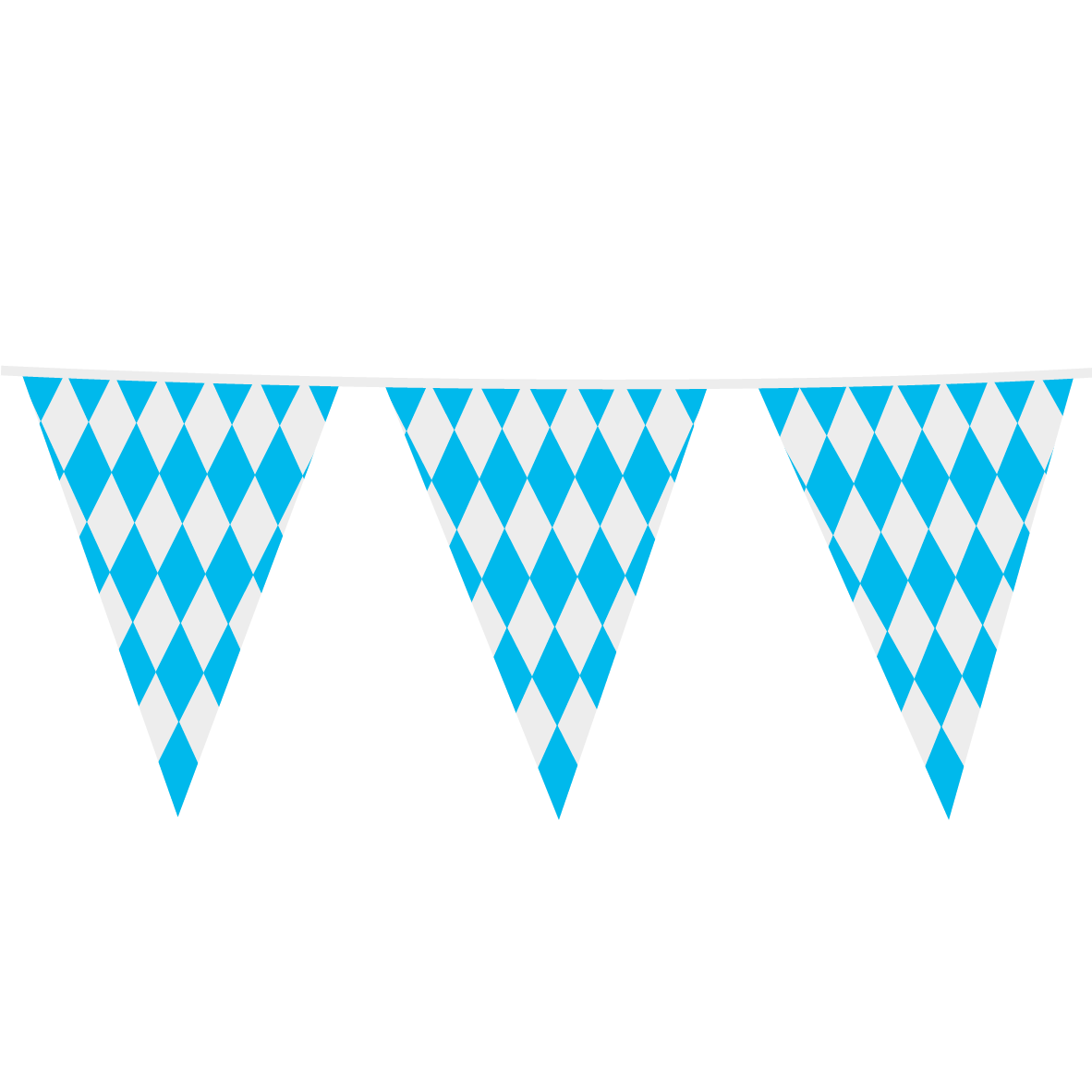 Giga Vlaggenlijn geruit bavaria blauw wit 10 Meter