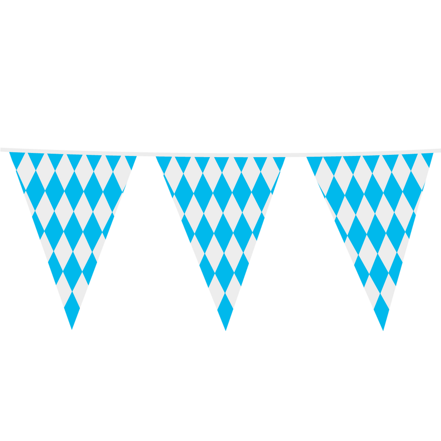 Giga Vlaggenlijn Blauw/Wit Geruit 10m