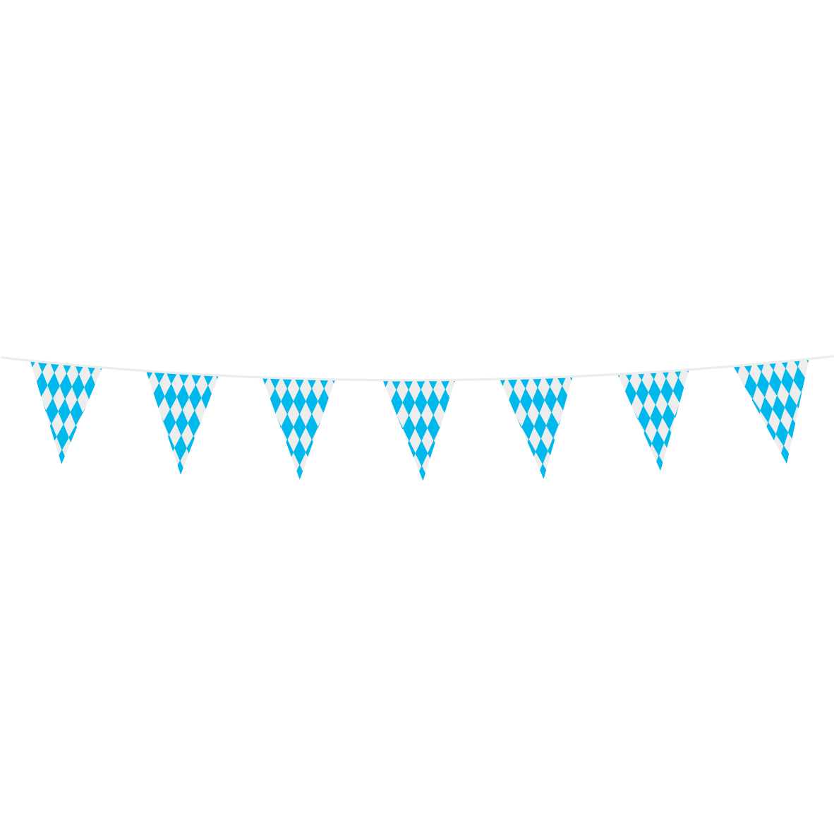 Mini Vlaggenlijn blauw / wit geruit Bavaria 3 meter