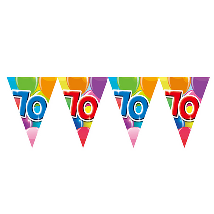 Gekleurde Vlaggenlijn 70 Jaar – 10 Meter (Dubbelzijdig Bedrukt)