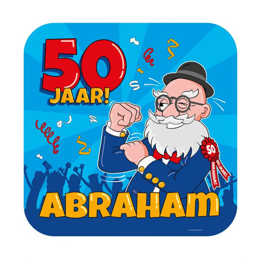 Huldeschild Cartoon - 50 jaar, abraham