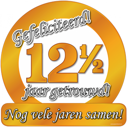 Huldeschild Verkeersbord - 12 1/2 getrouwd