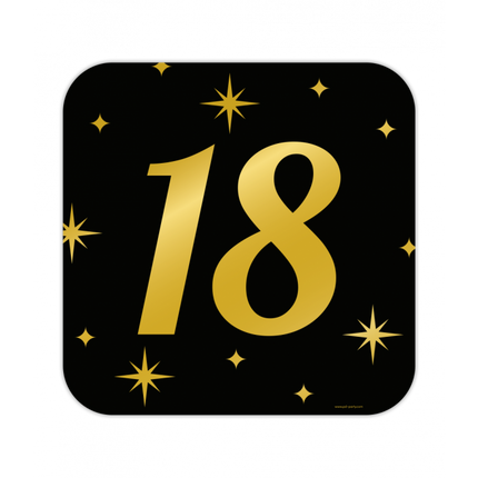 Huldeschild Zwart/Goud - 18 Jaar