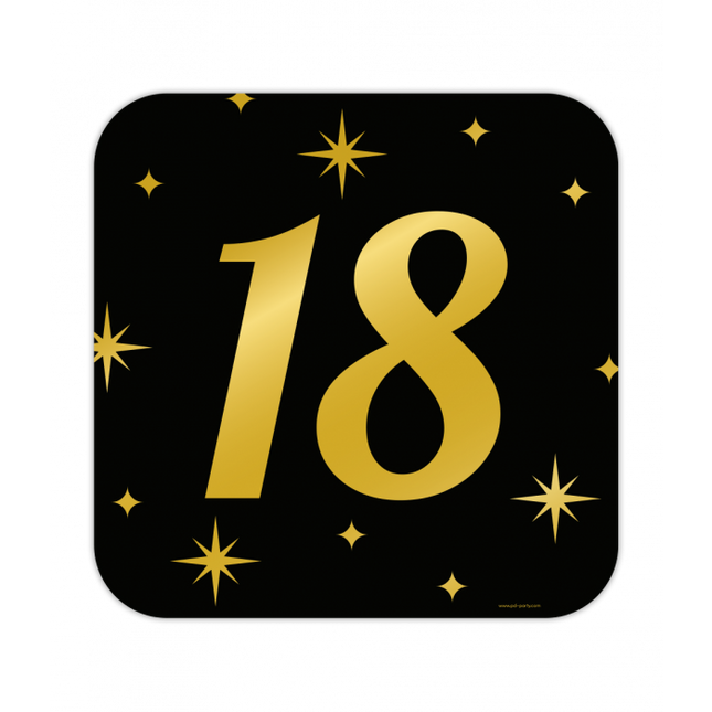 Huldeschild Zwart/Goud - 18 Jaar
