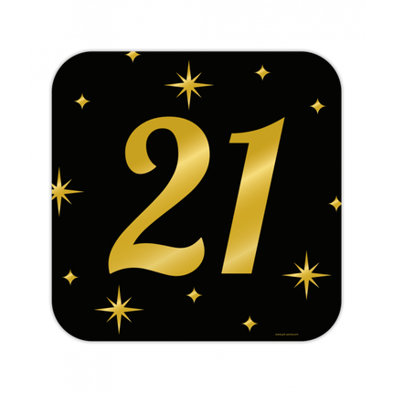Huldeschild Zwart/Goud - 21 Jaar