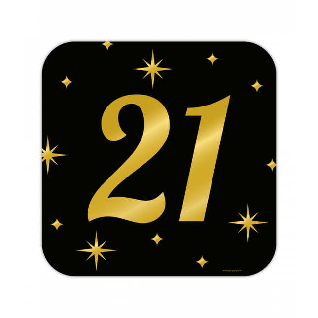 Huldeschild Zwart/Goud - 21 Jaar