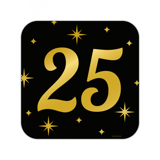 Huldeschild Zwart/Goud - 25 Jaar