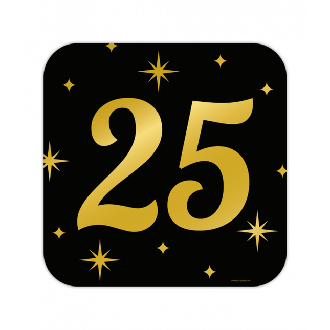 Huldeschild Zwart/Goud - 25 Jaar